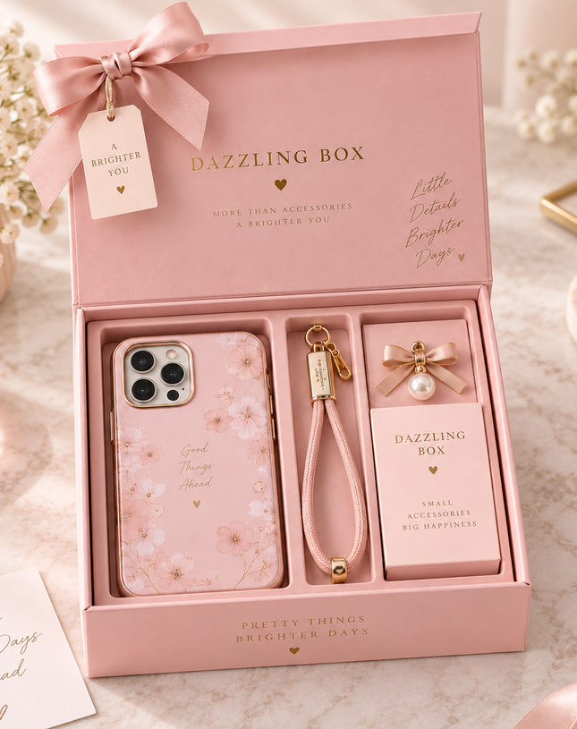 Blush Bloom Dazzling Box – Phone Case Gift Set