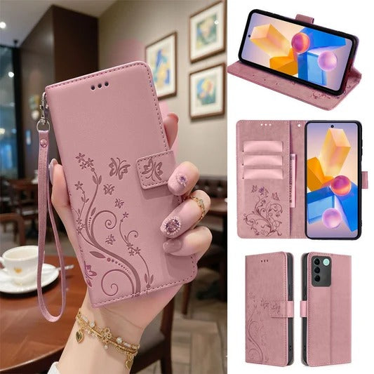 Elegant Floral Wallet Phone Case